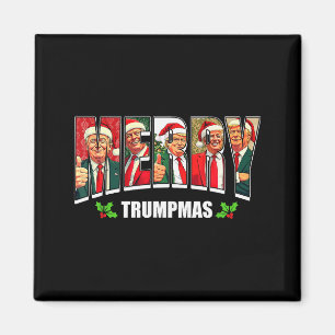 Merry Trumpmas Santa Trump Christmas Pajamas Funny Magnet