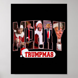 Merry Trumpmas Santa Trump Christmas Pajamas Funny Poster