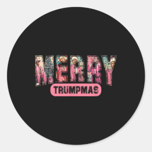 Merry Trumpmas Santa Trump Christmas Pyjamas Funny Classic Round Sticker