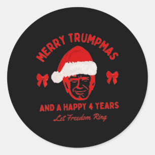 Merry Trumpmas Santa Trump Christmas Pyjamas Funny Classic Round Sticker