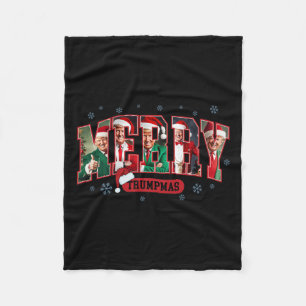 Merry Trumpmas Santa Trump Christmas Pyjamas Funny Fleece Blanket