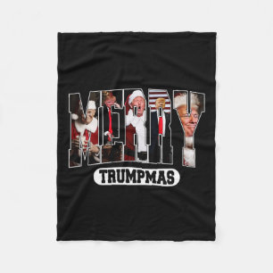 Merry Trumpmas Santa Trump Christmas Pyjamas Funny Fleece Blanket
