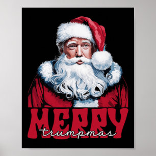 Merry Trumpmas Santa Trump Christmas Pyjamas Funny Poster
