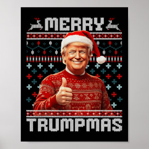 Merry Trumpmas Santa Trump Christmas Pyjamas Ugly Poster