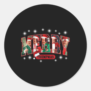 Merry Trumpmas Santa Trump Funny Christmas Pyjamas Classic Round Sticker