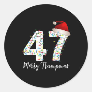 Merry Trumpmas Trump Merry Christmas Trump Xmax T  Classic Round Sticker