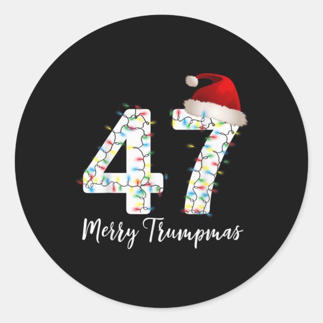 Merry Trumpmas Trump Merry Christmas Trump Xmax T  Classic Round Sticker (Front)