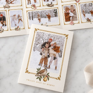 Merry Twelve Days of Christmas Photo Collage Tri-Fold Card