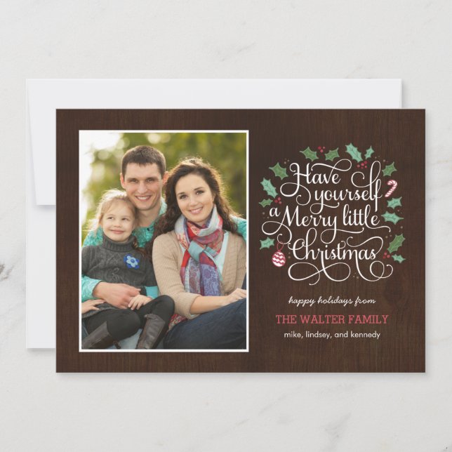 Merry Type Christmas / Holiday Photo Card (Front)