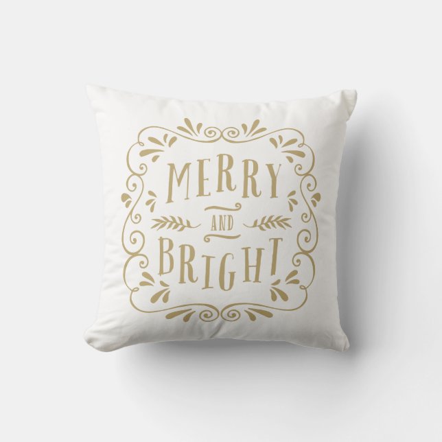 Merry Type | Holiday Throw Pillow (Front)