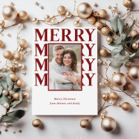 Merry Typography in Ruby Red Photo