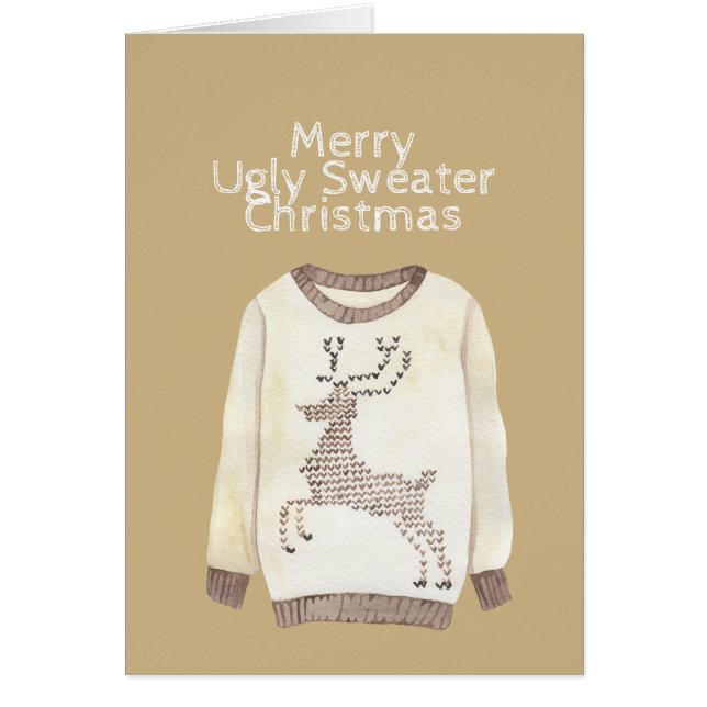 Merry Ugly Sweater Christmas - Stitched Reindeer (Front)
