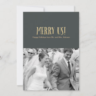 Merry Us!   Holiday Photo Card-Glitter & Cement