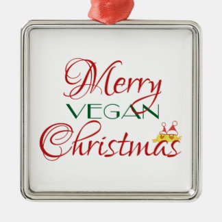 Merry Vegan Christmas Metal Tree Decoration