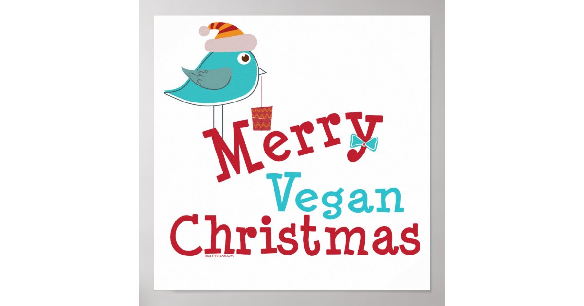 Merry Vegan Christmas Poster Zazzle