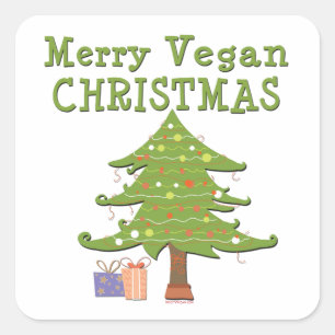 Merry Vegan Christmas Square Sticker