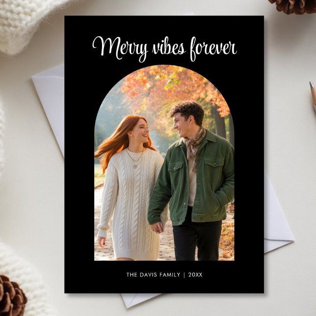 Merry Vibes Forever Handwritten Family Card (Creator Uploaded)