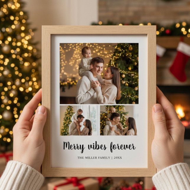 Merry Vibes Forever Minimal Family Card (Creator Uploaded)