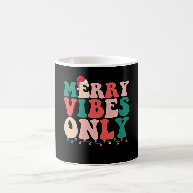 Merry Vibes Only Christmas Holiday Family Coffee Mug (Center)