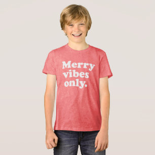 Merry vibes only fun retro Christmas holiday Tri-Blend Shirt