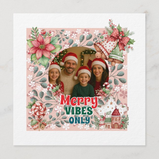 Merry Vibes Only – Funny Christmas Card  (Front)