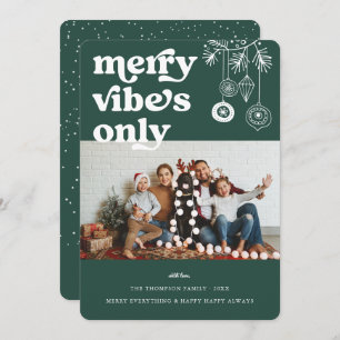 Merry Vibes Only Retro Christmas Photo Holiday