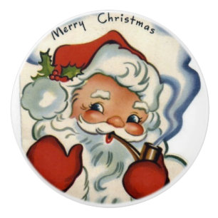 merry vintage christmas,retro,rustic,genuine,repro ceramic knob