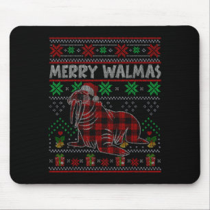 Merry Walmas Ugly Christmas Sweater Walrus Sea Ani Mouse Mat