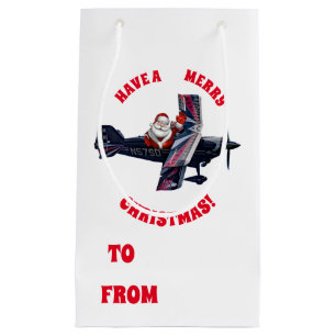 Merry Waving Santa Small Gift Bag