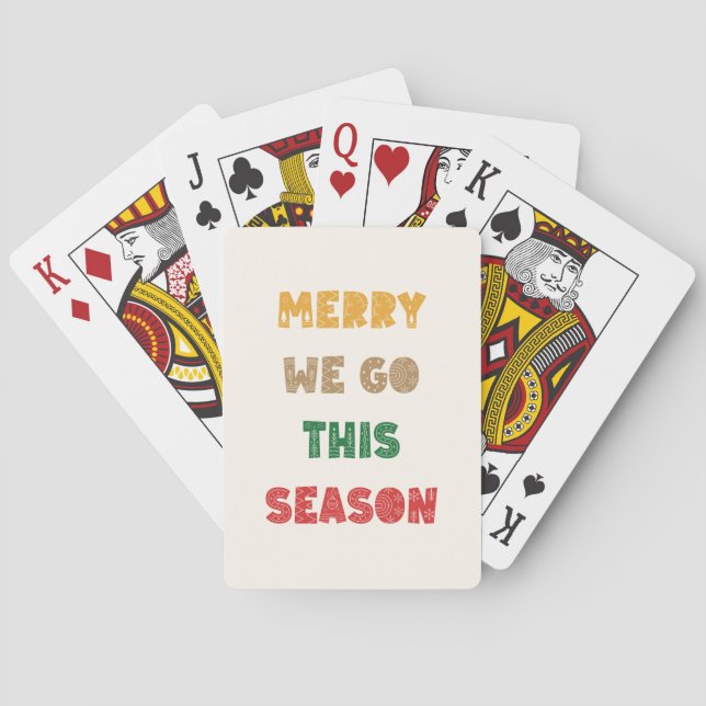 Merry We Go, Merry Christmas, Christmas, Holidays Playing Cards (Back)
