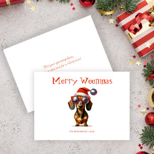 Merry Weenmas Dachshund Card with Custom Text