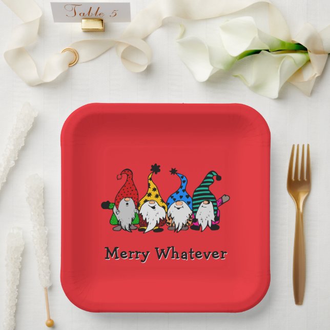 Merry Whatever Elves Paper Plate (Wedding)