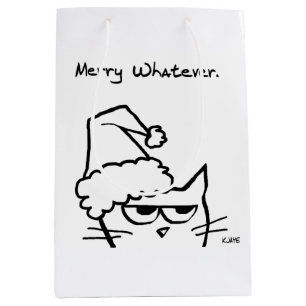 Merry Whatever - Grumpy Christmas from the Cat Medium Gift Bag