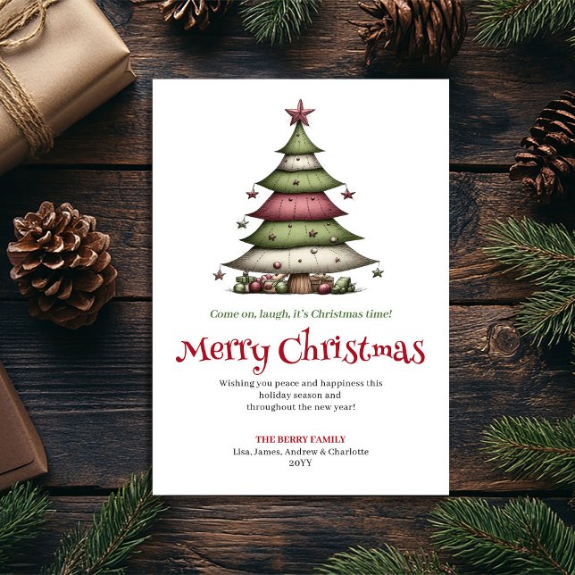 Merry Whimsical Christmas Tree Holiday Greeting (Merry Whimsical Christmas Tree Holiday Greeting)