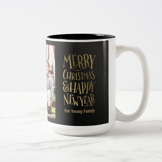 Merry Wishes Custom Photo Holiday Mug (Right)