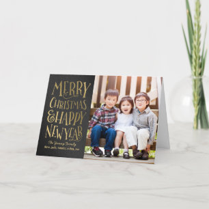 Merry Wishes Editable Colour Holiday Photo Cards