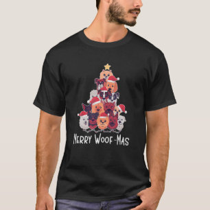 Merry Woof Mas Christmas Tree Dog Xmas Dog Owner T-Shirt