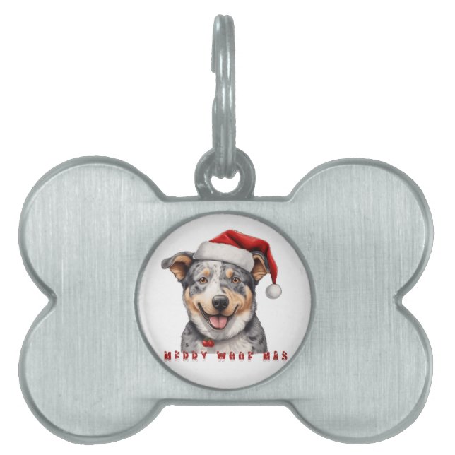 Merry Woof Mas Pet ID Tag (Front)