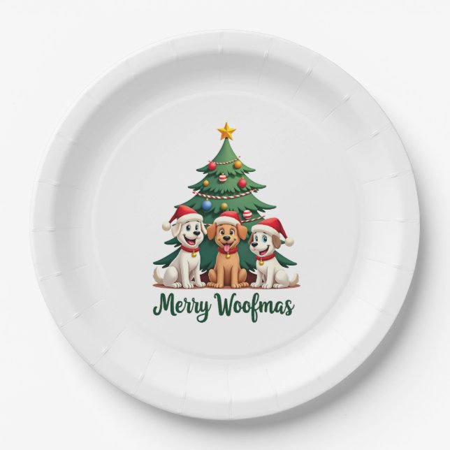 Merry Woofmas (2) Paper Plate (Front)