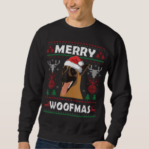 Merry Woofmas Belgian Malinois Christmas Dog Lover Sweatshirt