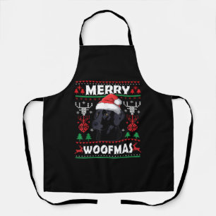 Merry Woofmas Black Lab Christmas Dog Lover Xmas Apron