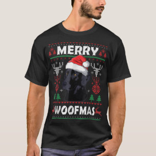 Merry Woofmas Black Lab Christmas Dog Lover Xmas T T-Shirt