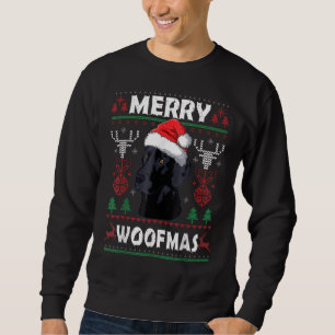 Merry Woofmas Black Lab Christmas Dog Xmas Sweatshirt