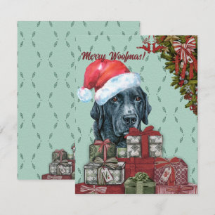 Merry Woofmas! Black labrador retriever Christmas Card