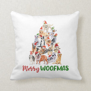 Merry Woofmas Christmas Dog Lovers Gift Cushion