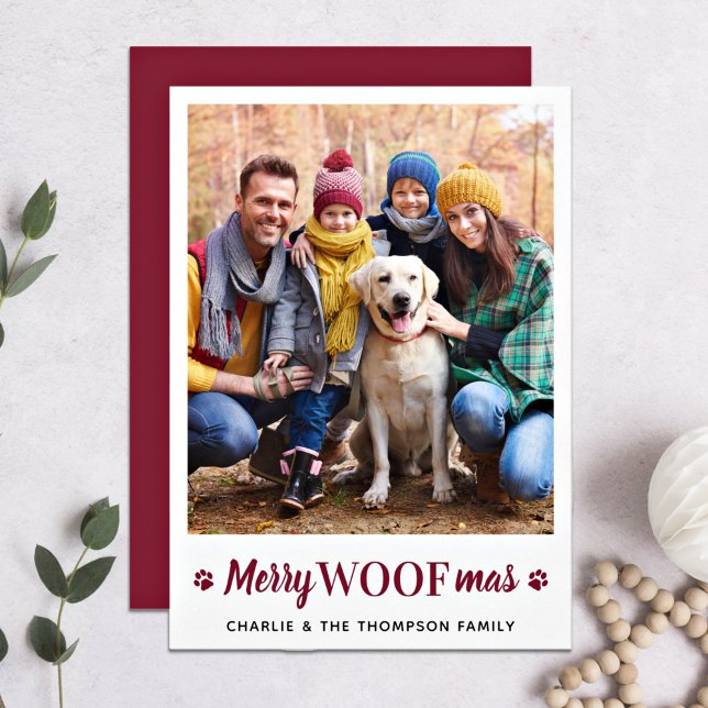 Merry WOOFmas Christmas From The Dog Pet Photo  Holiday Card (Creator Uploaded)