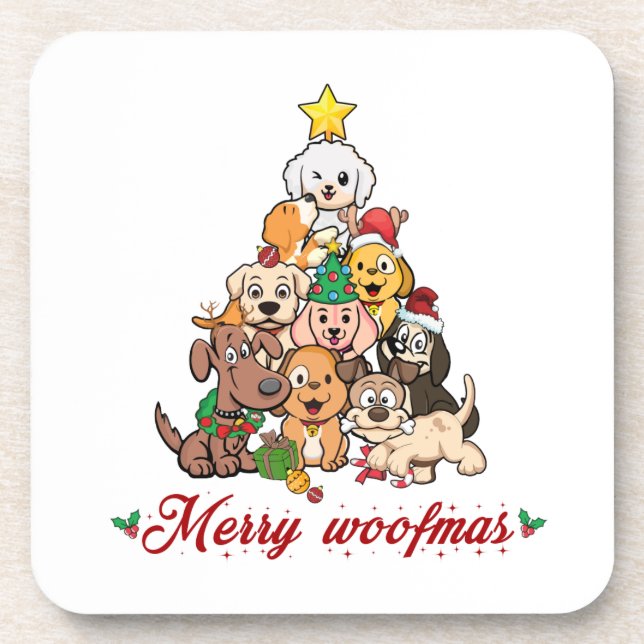 Merry woofmas coaster (Front)