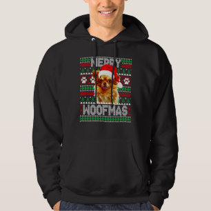 Merry Woofmas Cute Long Coat Chihuahua Dog Ugly Sw Hoodie