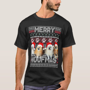 Merry Woofmas Cute Pomeranian And Havanese With Sa T-Shirt