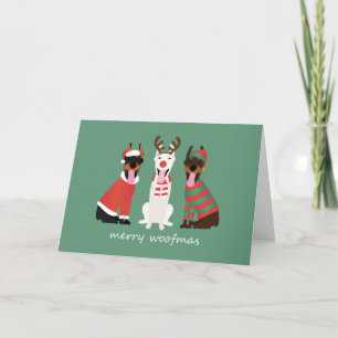 Merry Woofmas Dobermann Christmas Dogs Holiday Card